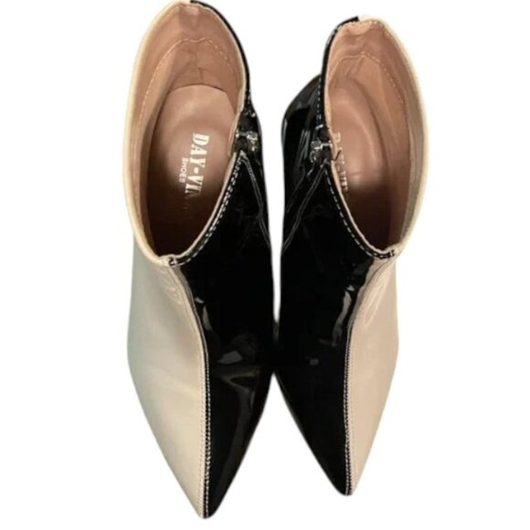 Day-Vine "Vampy" Two-Tone Patent Leather Ankle Boots - Picture 7 of 10